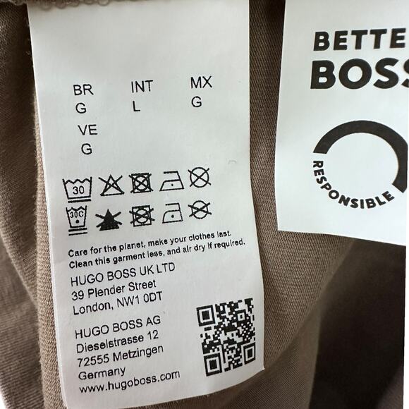 Hugo Boss Tee T-Shirt Men’s Large Brown Graphic Cotton Blend Short Sleeve - Picture 8 of 11